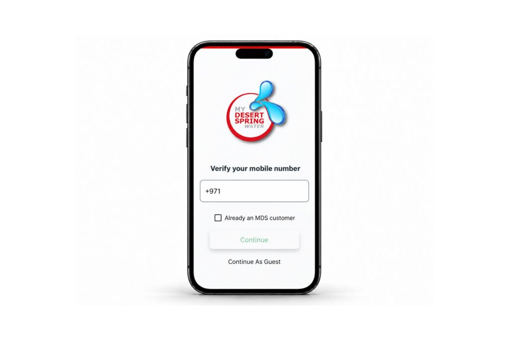 Verifying your mobile number in the My Desert Spring app before registering